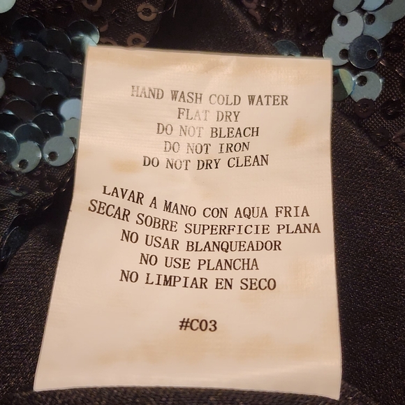 As You Wish Strapless Sequin Black/Blue Dress | Size Small - Picture 10 of 14